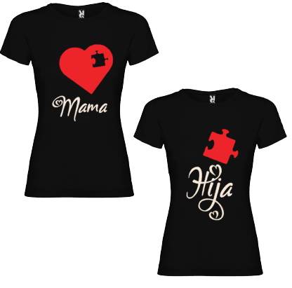 Conjunto Camisetas Mamá-Hija Diseño de mi Corazón» – Tienda Gemelitas