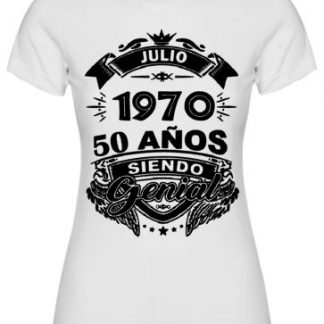 Costa Comida Garantizar Camiseta Mujer Diseño «50 Años Siendo Genial» – Tienda Online Gemelitas
