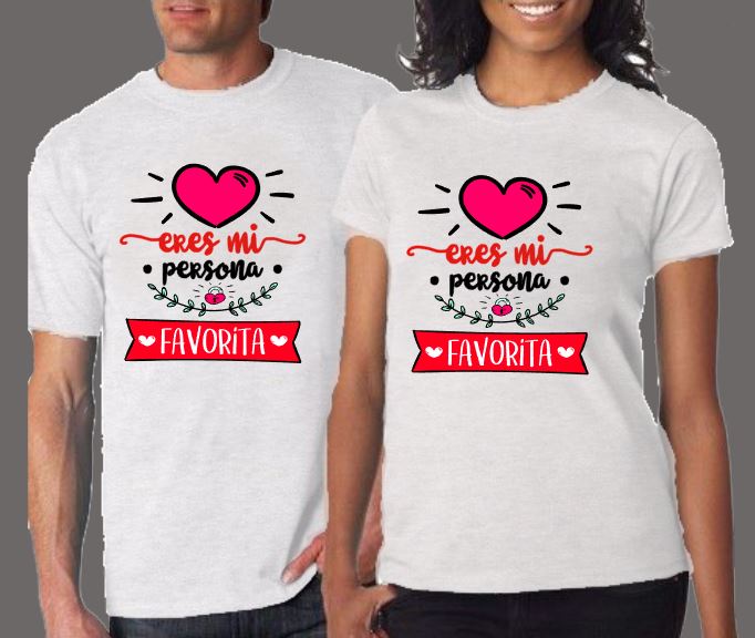 Conjunto Camisetas Parejas Diseño «Eres Mi Persona Favorita» – Tienda Online