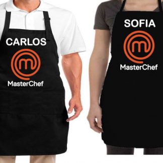 Conjunto Delantales Pareja Diseño Master Chef Personalizado